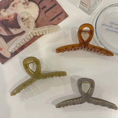 180140/韩国ins果冻色大号鲨鱼夹亚克力头发夹子发饰品头饰发夹抓夹13cm
