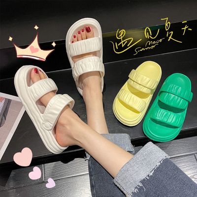 176444/凉鞋拖鞋女2022新款夏季时尚外穿女款百搭一体两穿防滑厚底沙滩鞋