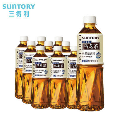 三得利 无糖乌龙茶饮料500ml*9瓶装0糖0脂茶饮料
