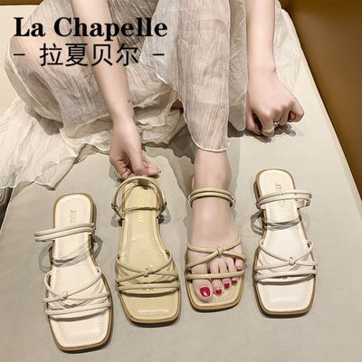 183173/La Chapelle拉夏贝尔两穿凉拖鞋女夏外穿仙女风学生方头一字拖