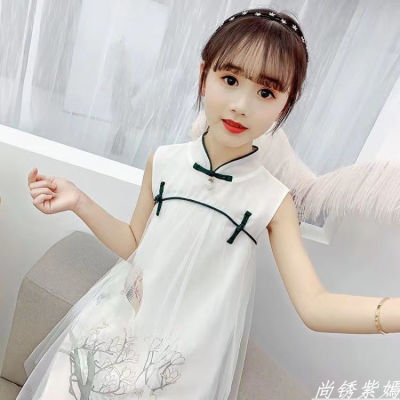 女童汉服夏装旗袍裙2022新款儿童中国风古装小女孩超仙唐装连衣裙