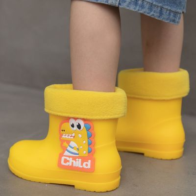 儿童雨鞋2-8岁男童女童防水鞋卡通可爱幼儿园宝宝加绒保暖胶雨靴