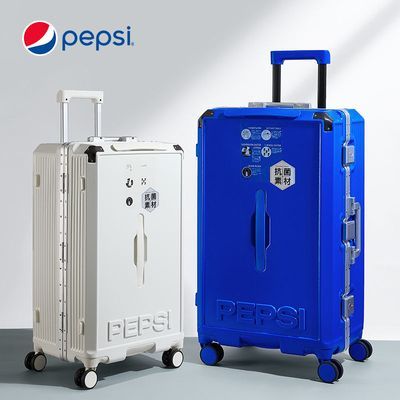 百事PEPSI行李箱铝框箱超大容量男女静音拉杆箱万向轮铝框旅行箱