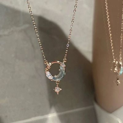 179853/S925纯银项链女星海与月2022新款ins虚而有度轻奢小众设计锁骨链