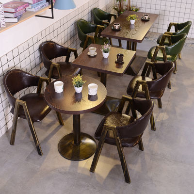 复古工业风酒吧西餐厅桌椅组合怀旧咖啡厅奶茶店小吃店餐馆桌椅