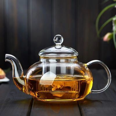 玻璃泡茶壶煮冲茶长嘴壶耐高温耐热高硼硅茶壶过滤加厚花茶壶防爆