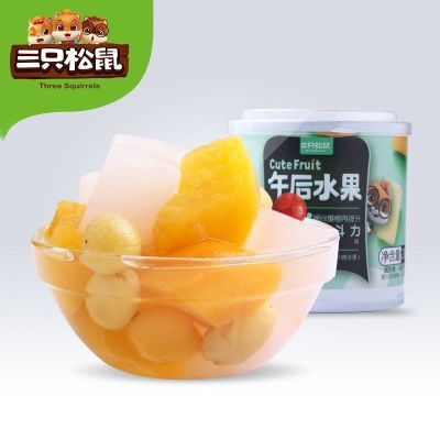 三只松鼠什锦水果罐头200g/罐午后水果罐头黄桃椰果即食甜品罐头