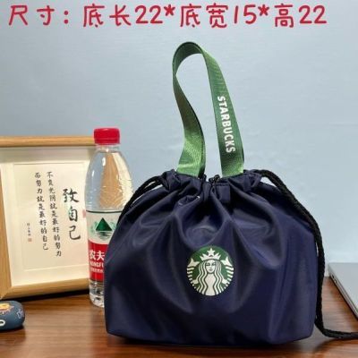 日式上班族饭盒袋便当包袋帆布手提包抽绳手拎包带饭包饭盒手提包