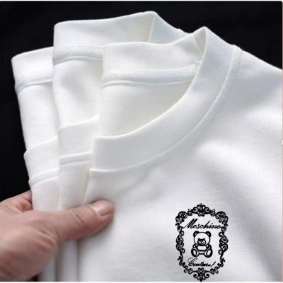 186769/夏季宽松型都市休闲短袖套头白色纯色圆领大版纯棉t恤男女同款