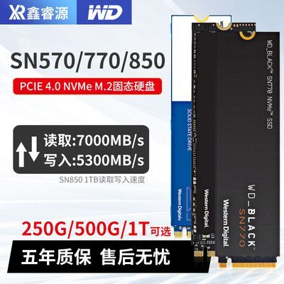 西数 SN770 SN570 蓝盘250G 500G 1T SN750 M.2 NVME SSD固态硬盘