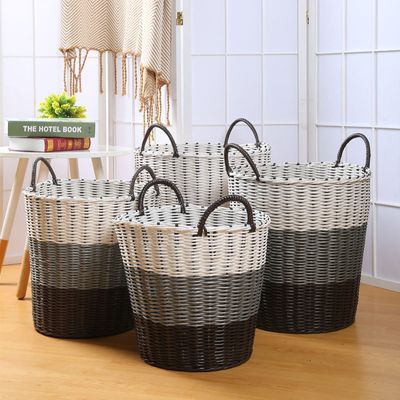 塑料芳藤编织脏衣篮洗衣篮脏衣服收纳筐家用衣篓收纳筐玩具筐整理