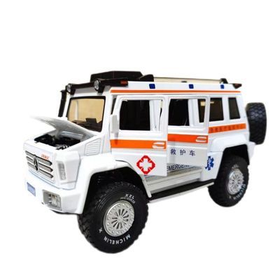 120救护车急救车汽车模型合金车模儿童回力玩具车男孩玩具小汽车
