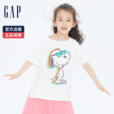 百亿补贴：Gap史努比联名女童趣味纯棉宽松短袖T恤701046 夏季可爱印花 52元