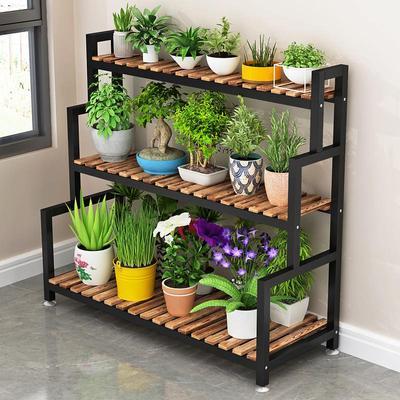梯形环保室内花架铁艺定制多层阳台客厅落地式带轮子绿萝兰花盆架