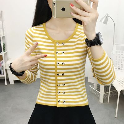 网红打底衫女长袖内搭秋装2023年新款女上衣洋气短款韩版针织衫潮