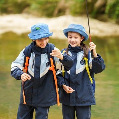 小学生校服冬季冲锋衣套装幼儿园园服蓝色班服防风防水保暖三件套