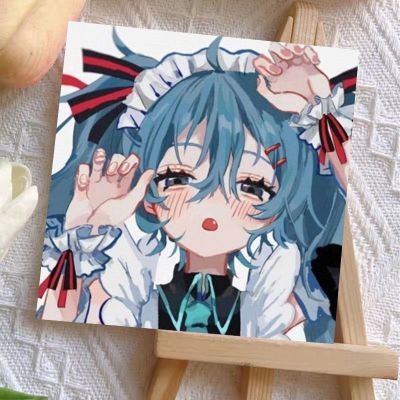 初音未来二次元数字油画diy卡通胡桃手工数字油画定制装饰画闺蜜