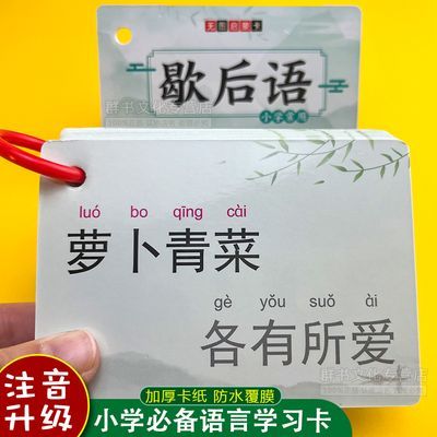小学生常用俗语大全成语接龙歇后语卡片民间俗语谚语卡片俏皮话