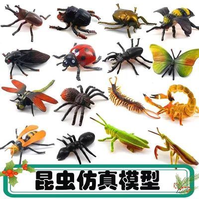 仿真儿童大号实心昆虫模型蝴蝶蜘蛛家禽动物龙虾男孩礼物幼儿园