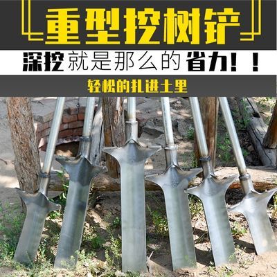 加厚挖树铲锰钢起苗挖沟铲挖树神器园林工具挖洞铁锹苗圃移苗树根