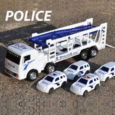 警车玩具惯性警车男孩女孩玩具正义联盟车警车开道拖头警车儿童车