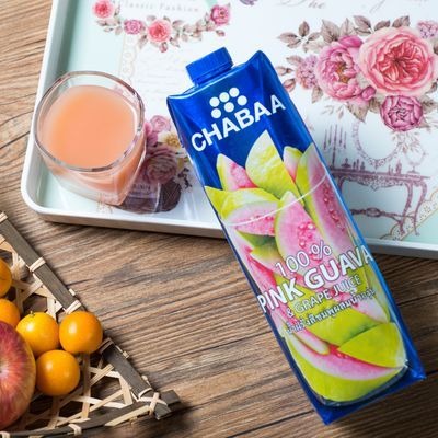 泰国进口chabaa果汁饮料100%橙汁荔枝苹果汁纯果汁饮料1L瓶装