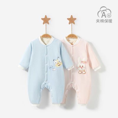 婴儿连体衣秋冬新生保暖薄夹棉男女加厚外出哈衣套装衣服宝宝冬装优惠商品图片