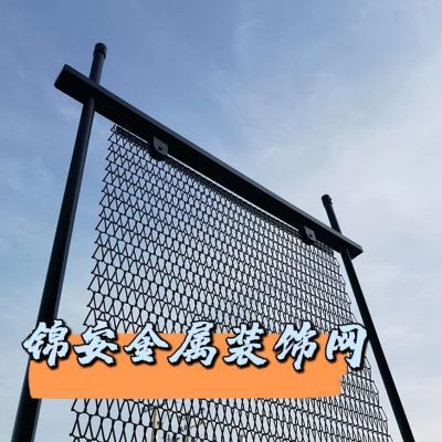 金属装饰垂帘螺旋网帘挂帘黑武士屏风隔断酒店不锈钢编织装饰网