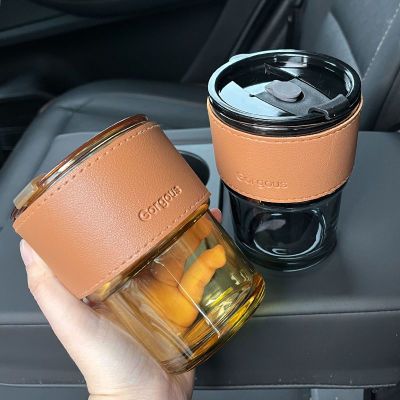 破损包赔】2只竹节玻璃吸管杯奶茶杯子ins风办公室水杯咖啡杯