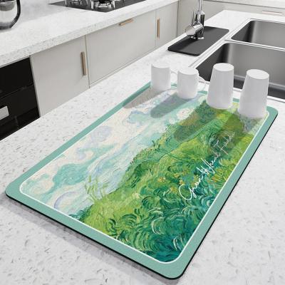 干湿两用厨房硅藻泥桌垫台面吸水卫生间厨房吸油浴室洗漱速干防滑