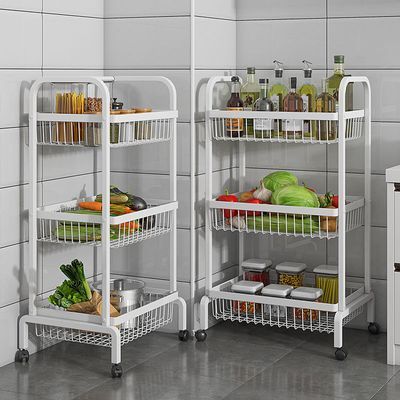 厨房置物架收纳储物架落地可移动多层小推车多功能零食蔬菜水果篮