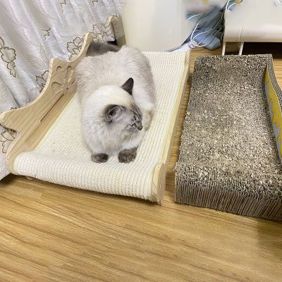 贵妃椅猫沙发实木剑麻猫抓板防潮耐磨耐抓不掉屑猫窝一体猫咪用品