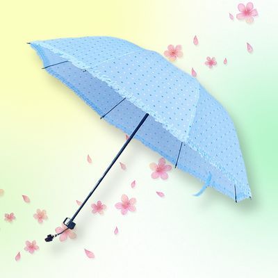 波点小花边雨伞