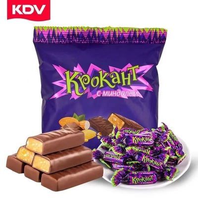 正宗俄罗斯紫皮糖原装kdv进口零食喜糖纸皮糖正版俄罗斯