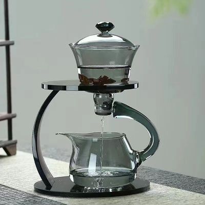 创意懒人泡茶器磁吸式玻璃茶壶高档茶具套装半自动泡茶器家用茶具