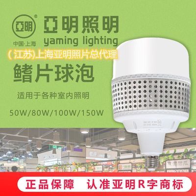 上海亚明高亮LED球泡鳍片球泡大功率厂房球泡5W 100W1