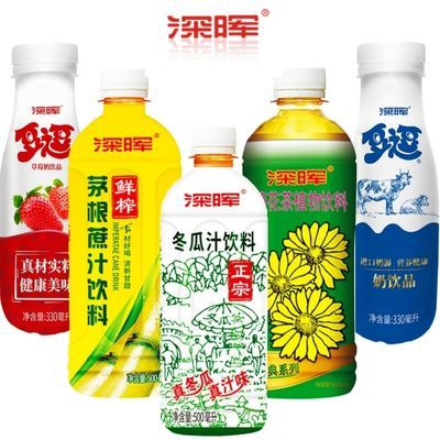 深晖(深圳知名品牌)胶瓶饮品冬瓜茶茅根甘蔗菊花植物饮料480ml*15