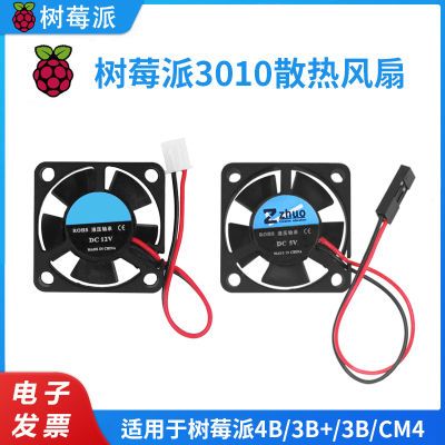 树莓派Raspberry Pi 4B/3B/CM4 DC5V/12V散热风扇 3010主板散热器