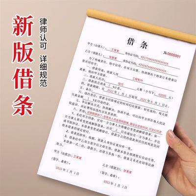 借条正规模板2022年最新款法律认可个人效力通用二联借款借支单