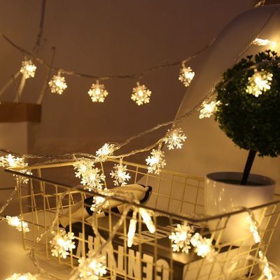 圣诞装饰雪花星星氛围灯串网红拍照道具房间布置usb闪烁满天星