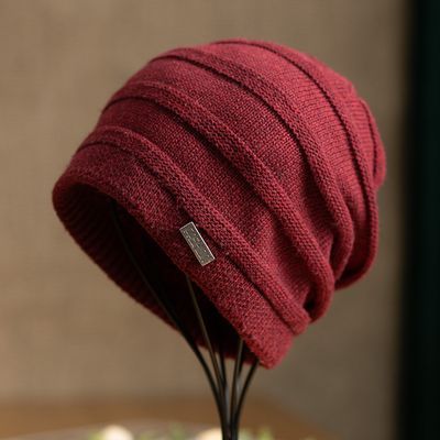 毛线帽子女冬2023爆款时尚洋气保暖加绒冬季女士针织帽堆堆帽秋冬