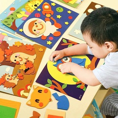 儿童手工制作初级款EVA贴画DIY材料包幼儿园益智粘贴玩具卡通贴纸