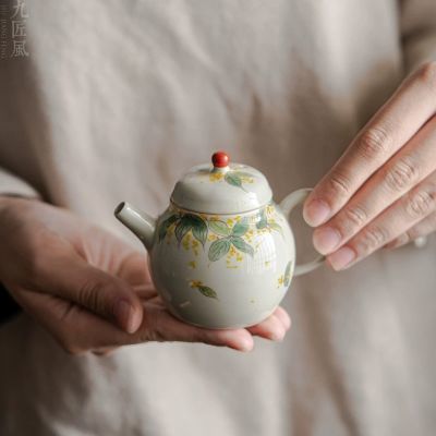 手绘陶瓷茶壶釉下彩专用仿古家用全套手抓壶大容量泡茶壶小号一人