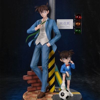 动漫国产火凤凰系列名侦探柯南手办工藤新一滑板摆件机箱模型礼物【2月25日发完】