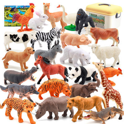儿童仿真动物模型玩具套装宝宝认知多功能益智女孩农场小动物男孩