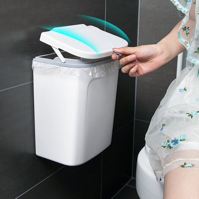 卫生间垃圾桶厕所洗手间免打孔壁挂式家用厨房带盖创意夹缝纸篓筒