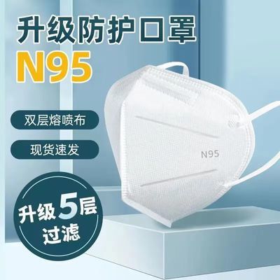 【限时特价】国标N95防病毒口罩3D立体一次性5层成人透气口罩现货