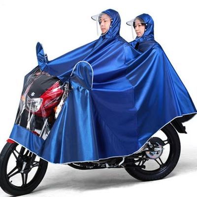 新款正品125摩托车雨衣双帽檐特大双帽檐单双人防水加大加厚雨披