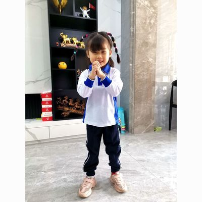 深圳校服迷你儿童版小宝宝网红春秋季蓝白运动服幼儿园服校服套装