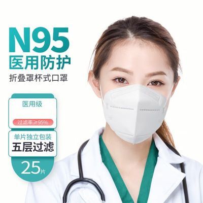 现货n95医用防护口罩医疗级别口罩五层医护3D正品成人独立装透气